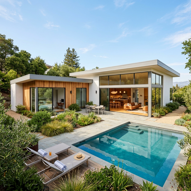 L-образный современный дом 120 кв.м