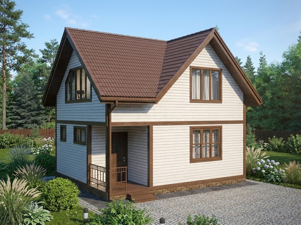 Дом из газобетона 8х6 