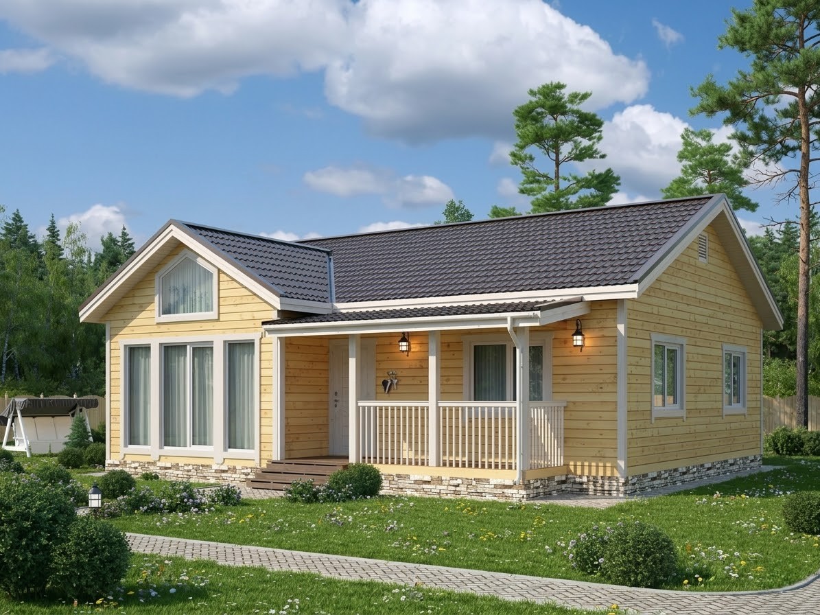 Дом из бруса 10.5x9.5 89м.кв