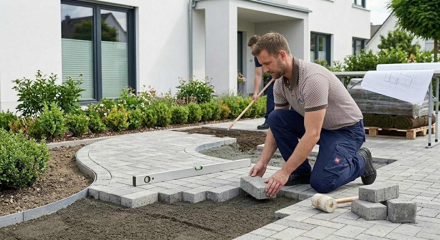 Укладка садовых дорожек